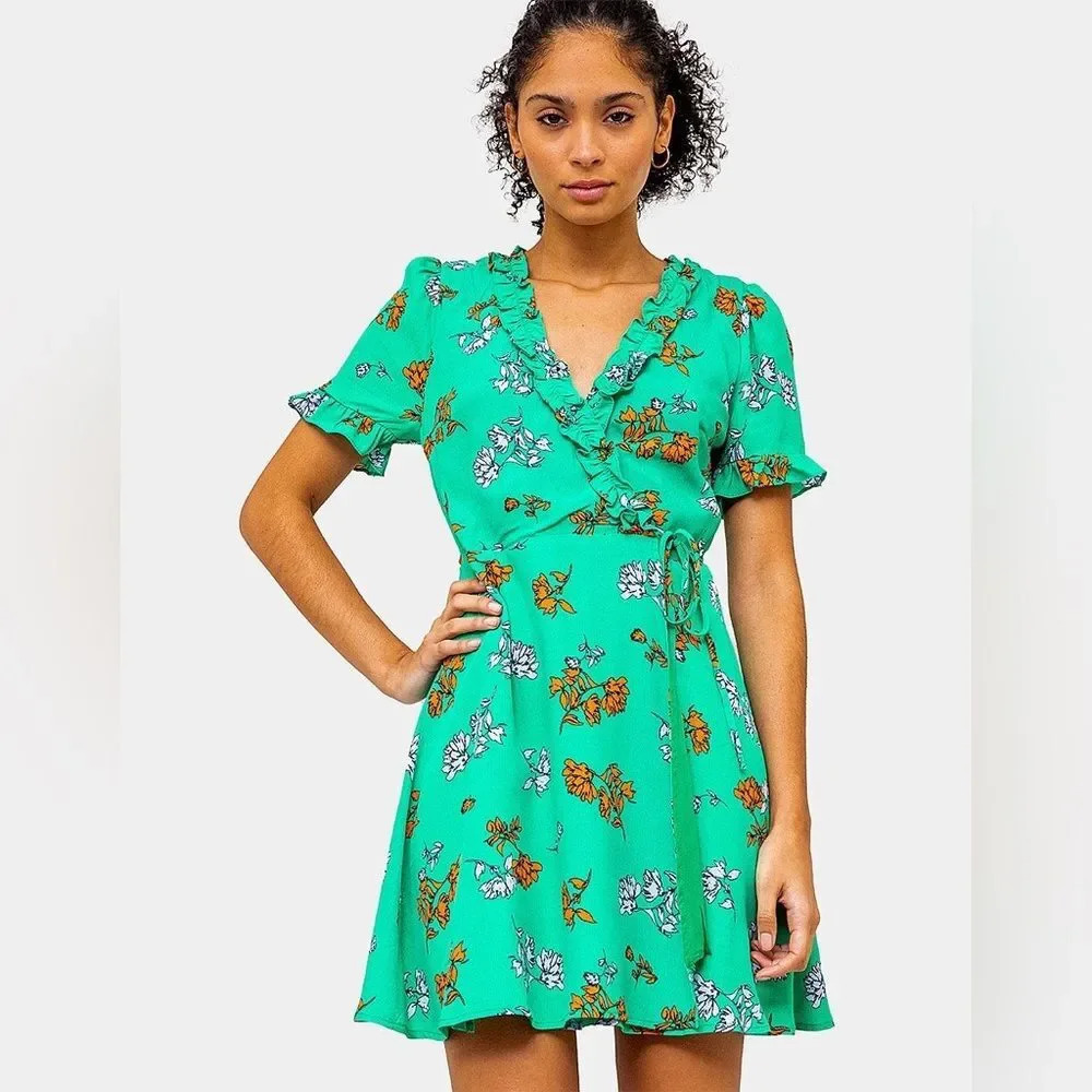 LOST + WANDER by URBAN OUTFITTERS Clover Mini Dress in Green‎